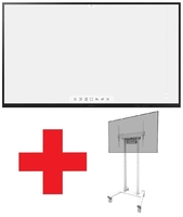 Samsung Flip 3 WM75A Flipchart 190, 5 cm 75 Zoll + Neomounts FL55-875WH1 motorisierter Rollwagen