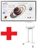 Samsung Flip Pro WM65B Flipchart 165 cm 65 Zoll inkl. Neomounts FL55-875WH1 motorisierter Rollwagen & Tray CY-TF65BBC