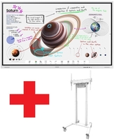 Samsung Flip Pro WM85B Flipchart 215, 9 cm 85 Zoll + Neomounts FL55-875WH1 motorisierter Rollwagen höhenverstellbar