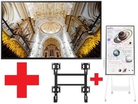 Samsung Meetingraum Setup: Flip Pro WM55B 139cm 55 Zoll inkl. Rollwagen & Tray + QM85N 215cm 85 Zoll inkl. Wandhalterung