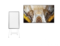 Samsung QM85N 85 Zoll Display 4K UHD,  500cd/m² + Samsung Flip 2 Flipchart WM55R 4K Touch inklusive Rollwagen