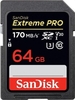 SanDisk Extreme PRO R170/W90 SDXC 64GB,  UHS-I U3,  Class 10