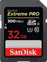 SanDisk Extreme PRO R300/W260 SDHC 32GB,  UHS-II U3,  Class 10