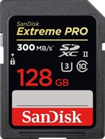 SanDisk Extreme PRO R300/W260 SDXC 128GB,  UHS-II U3,  Class 1