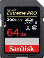 SanDisk Extreme PRO R300/W260 SDXC 64GB,  UHS-II U3,  Class 10