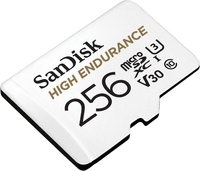 SanDisk High Endurance microSDXC 256GB-for dash cams & home monitoring, Full HD/4K videos,  up to 100/40 MB/s Read/Write