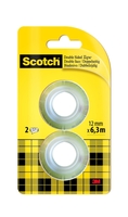 Scotch doppelseitiges Klebeband 12 mm x 6.3 m milchig/transparent
