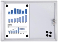 Showdown® Displays Schaukästen Jansen Schaukasten XS 2xA4 2x DIN A4 keine-Fach Silber