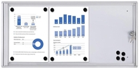 Showdown® Displays Schaukästen Showdown Schaukasten XS 3xA4 3x DIN A4 keine-Fach Silber