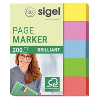 sigel brillant Haftmarker farbsortiert - 5 x 40 Streifen