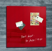 SIGEL Glas-Magnettafeln Glas-Magnetboard rot 48x48cm 48, 0 x 48, 0 cm Tempered Glas,  Rückseite Metall Rot