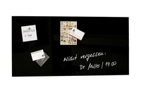 SIGEL Glas-Magnettafeln Magnetboard 91x46cm schwarz 91, 0 x 46, 0 cm Tempered Glas,  Rückseite Metall Schwarz