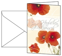 SIGEL Glückwunschkarten Faltkarte Red Poppies, A6, 10St. DS003 DIN A6