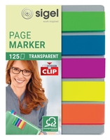 SIGEL Haftmarker 5x25 Haftmarker mit Clip 1x grün,  blau,  pink,  gelb,  orange