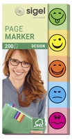 SIGEL Haftmarker 5x40 Haftmarker smile grün,  gelb,  orange,  blau,  pink "Smiley"