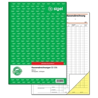sigel Kassenabrechnung Formularbuch SD006 - 2 x 40 Blatt