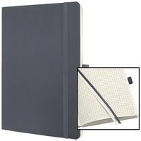 SIGEL Notizbuch Notizbuch,  13, 5x21cm,  d´grau ca. DIN A5 kariert dunkelgrau