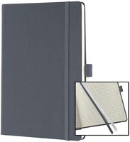 SIGEL Notizbuch Notizbuch, A5, kariert, d´grau,  ca. DIN A5 kariert dunkelgrau