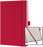 SIGEL Notizbuch Notizbuch, A5, kariert, rot,  ca. DIN A5 kariert rot