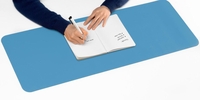 SIGEL Schreibtischunterlage rollbar Lederimitat blau/grün