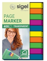 sigel transparente Haftmarker - 6 x 50mm - 400 Blatt