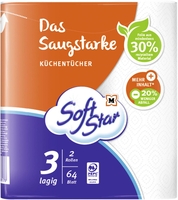 Soft Star Küchenrollen SoftStar Küchentücher 2 Rollen 3-lagig