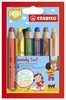 STABILO Buntstifte STABILO woody 3 in 1 6er Etui Mehrfarbig