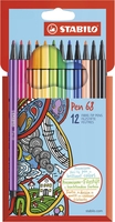 STABILO Filzstifte STABILO Pen 68, 12e Pack Farbs 1.0 mm Mehrfarbig