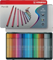 STABILO Filzstifte STABILO pen 68, 30er Metalletui 1.0 mm Mehrfarbig