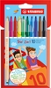 STABILO Filzstifte STABILO Trio 2in1 10er Etui 2.0 mm Mehrfarbig