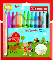STABILO Filzstifte STABILO Trio Jumbo 12er Etui 3.0 mm Mehrfarbig