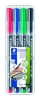 STAEDTLER Folienstifte Lumocolor S,  Wf,  Farbs. 4er 0.4 mm Mehrfarbig