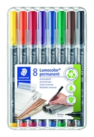STAEDTLER Folienstifte Lumocolor S,  Wf,  Farbs. 8er 0.4 mm Mehrfarbig