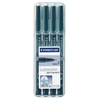 STAEDTLER Lumocolor Folienstift 0, 6 mm permanent 4er Etui - schwarz