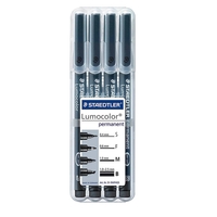 STAEDTLER Lumocolor Folienstifte schwarz permanent - 4 Stück