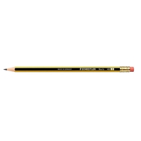 STAEDTLER Noris 122 Bleistifte HB schwarz/gelb mit Radierer - 12 Stück