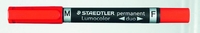 STAEDTLER Permanentmarker Duo Permanentmarker rot 0.6 - 1.5 mm Rot