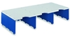 styro Sortierstation Aufbauein.Jumbo Trio 3f.blau/G DIN C4 3-Fach Grau
