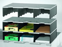 styro Sortierstation Aufbauein.Jumbo Trio 3f.schw/G DIN C4 3-Fach Grau