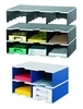 styro Sortierstation Grundeinh.Jumbo Duo 4f.blau/Gr DIN C4 4-Fach Grau