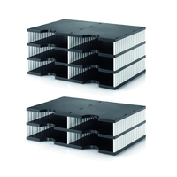 styro Sortierstation Styrodoc duo black&white 2 Et. DIN C4 4-Fach Schwarz