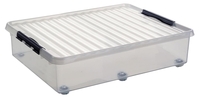 sunware Aufbewahrungsboxen Helit Rollerbox 60 Liter 60, 0 l - 50, 0 x 80, 0 x 20, 0 cm transparent,  metall
