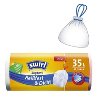 Swirl® Müllbeutel mit Zugband,  15 Stück - weiß