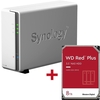 Synology DiskStation DS120J 1 Einschub NAS-Server Leergehäuse + 1x WD Red Plus SATA 3.5" HDD 8TB Festplatte
