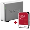 Synology DiskStation DS120J 1 Einschub NAS-Server Leergehäuse + 1x WD Red SATA 3.5" HDD 4TB Festplatte