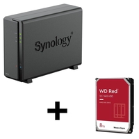 Synology DiskStation DS124 1 Einschub NAS-Server Leergehäuse + 1x WD Red Plus SATA 3.5" HDD 8TB Festplatte