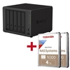 Synology DiskStation DS1522+ 5 Einschübe NAS-Server Leergehäuse + 2x Toshiba N300 SATA 3.5" HDD 4TB bulk Festplatte