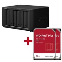 Synology DiskStation DS1621+ 6 Einschübe NAS-Server Leergehäuse + 2x WD Red Plus SATA 3.5" HDD 8TB Festplatte
