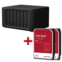 Synology DiskStation DS1621+ 6 Einschübe NAS-Server Leergehäuse + 2x WD Red SATA 3.5" HDD 4TB Festplatte