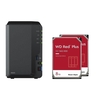 Synology DiskStation DS223 2 Einschübe NAS-Server Leergehäuse + 2x WD Red Plus SATA 3.5" HDD 8TB Festplatte